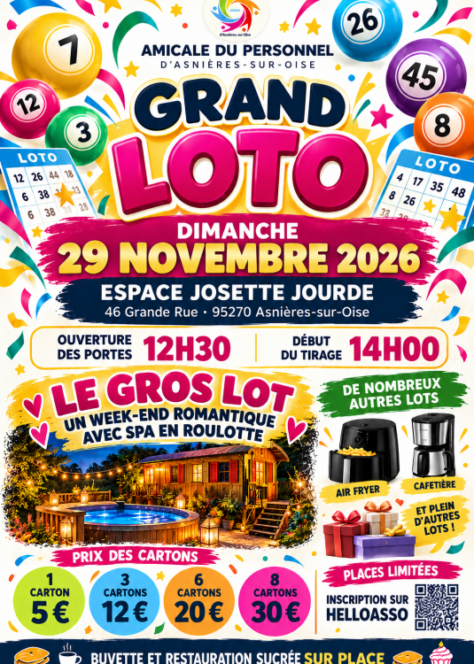 Affiche du Grand Loto de l'Amicale du Personnel