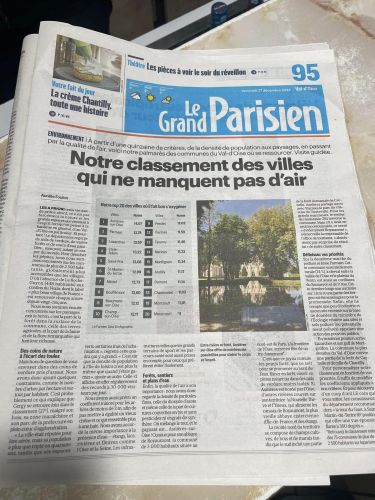 Classement des villes où se ressourcer @ Le Parisien 24 décembre 2024