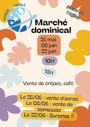 marché dominical avec autour de l'école