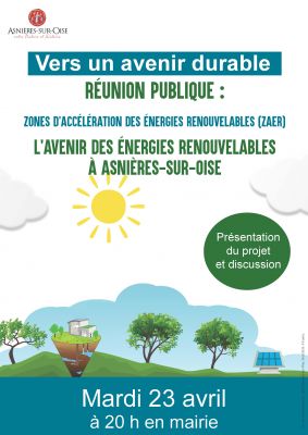 Réunion publique des zones d'accélérations des énergies renouvelables avril 2024