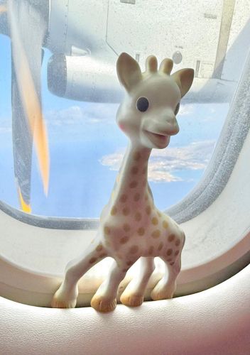 Sophie la girafe en avion