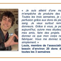 Louis, membre de l’association IRIS, a besoin d’environ 20 dons de plasma toutes les 3 semaines