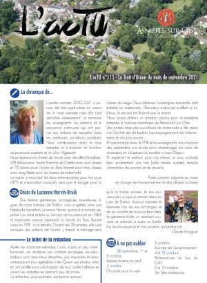 L'Actu 115 septembre 2021