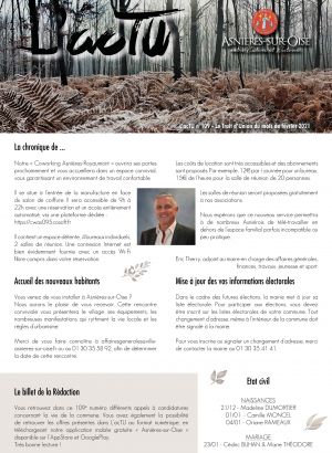 L’acTU n°109 - Le Trait d’Union du mois de février 2021