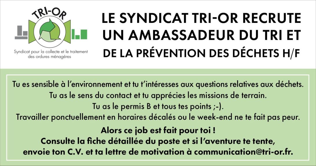 Recrutement Ambassadeur du tri 2025